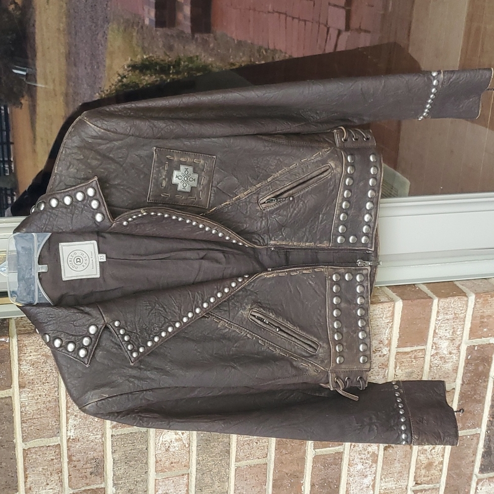 Double D Ranch Brown Leather Jacket size XS